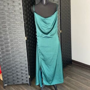 Green Satin Dress